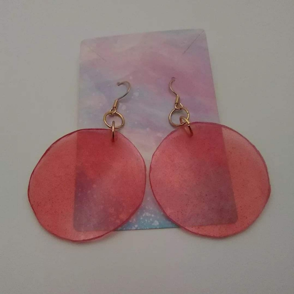 Red Round Earrings